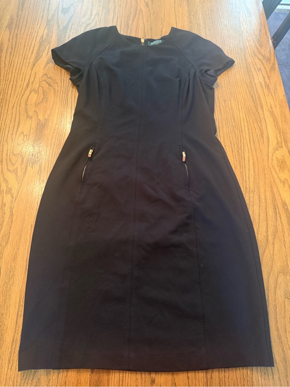 Ralph Lauren Black Short-Sleeve Sheath Dress